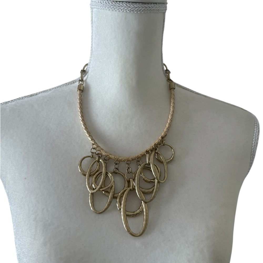 Chico's Gold Statement Necklace with Oval Links